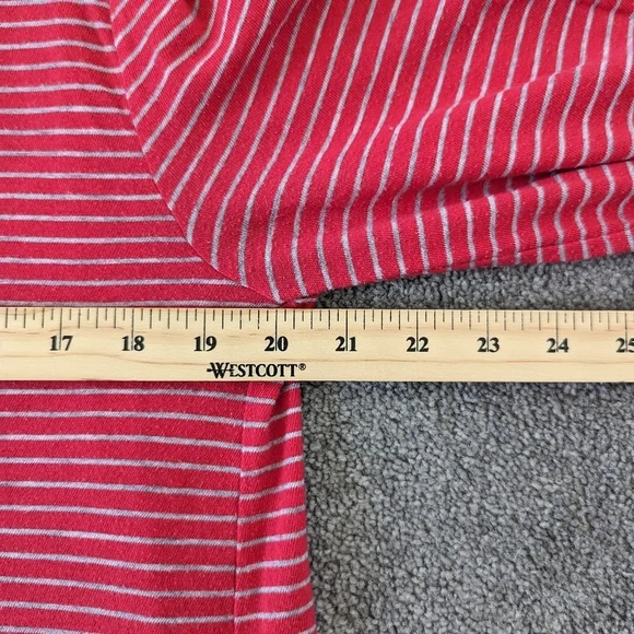 J. Crew Women's Size L Red Striped Open-Front Cardigan Cotton Blend - Picture 8 of 8